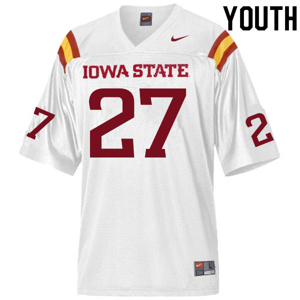 Iowa State Cyclones Youth #27 Amechie Walker Nike NCAA Authentic White College Stitched Football Jersey AT42P43BI